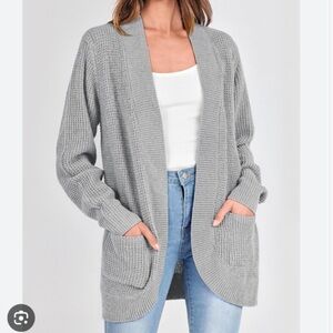 Kirundo waffle knit open front cardigan
